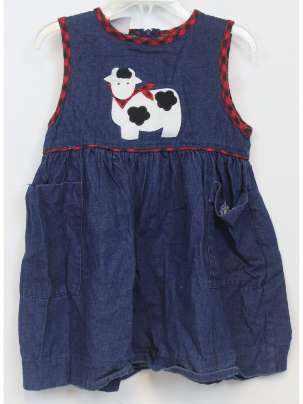Vtg 90s Melissa Jackson Denim Blue Dress Southern Chic Classic Country Farm Cow